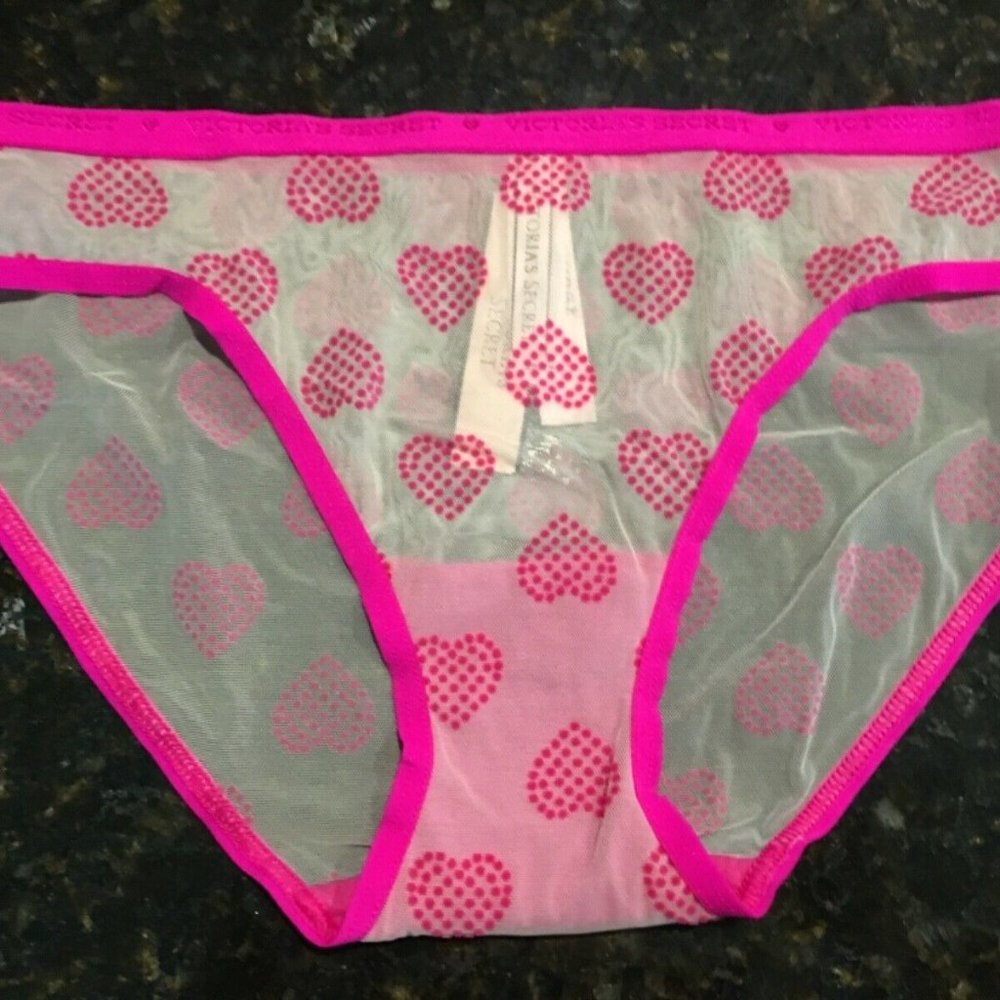 Victoria's secret HEARTS & LOGO panty NWT size X s